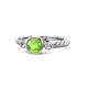 1 - Azalea Peridot and Diamond Three Stone Engagement Ring 