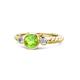 1 - Azalea Peridot and Diamond Three Stone Engagement Ring 