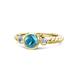 1 - Azalea London Blue Topaz and Diamond Three Stone Engagement Ring 