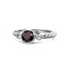 1 - Azalea Red Garnet and Diamond Three Stone Engagement Ring 