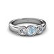 3 - Naava Aquamarine and Diamond Three Stone Engagement Ring 