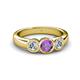 3 - Naava Amethyst and Diamond Three Stone Engagement Ring 