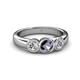 3 - Naava Iolite and Diamond Three Stone Engagement Ring 