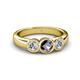3 - Naava Iolite and Diamond Three Stone Engagement Ring 