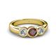 3 - Naava Red Garnet and Diamond Three Stone Engagement Ring 