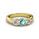 3 - Naava London Blue Topaz and Diamond Three Stone Engagement Ring 