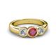 3 - Naava Ruby and Diamond Three Stone Engagement Ring 