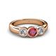 3 - Naava Ruby and Diamond Three Stone Engagement Ring 