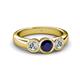 3 - Naava Blue Sapphire and Diamond Three Stone Engagement Ring 