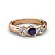 3 - Naava Blue Sapphire and Diamond Three Stone Engagement Ring 