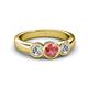 3 - Naava Pink Tourmaline and Diamond Three Stone Engagement Ring 