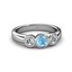 3 - Naava Blue Topaz and Diamond Three Stone Engagement Ring 