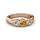 3 - Naava Citrine and Diamond Three Stone Engagement Ring 