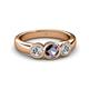 3 - Naava Iolite and Diamond Three Stone Engagement Ring 