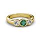 3 - Naava Emerald and Diamond Three Stone Engagement Ring 
