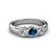 3 - Naava Blue and White Diamond Three Stone Engagement Ring 