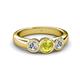 3 - Naava Yellow and White Diamond Three Stone Engagement Ring 