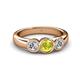 3 - Naava Yellow and White Diamond Three Stone Engagement Ring 