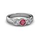 3 - Naava Ruby and Diamond Three Stone Engagement Ring 