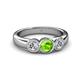 3 - Naava Peridot and Diamond Three Stone Engagement Ring 