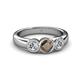 3 - Naava Smoky Quartz and Diamond Three Stone Engagement Ring 