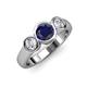 2 - Naava Blue Sapphire and Diamond Three Stone Engagement Ring 