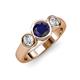 2 - Naava Blue Sapphire and Diamond Three Stone Engagement Ring 