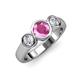 2 - Naava Pink Sapphire and Diamond Three Stone Engagement Ring 