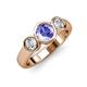 2 - Naava Tanzanite and Diamond Three Stone Engagement Ring 