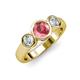 2 - Naava Pink Tourmaline and Diamond Three Stone Engagement Ring 