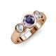 2 - Naava Iolite and Diamond Three Stone Engagement Ring 