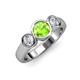 2 - Naava Peridot and Diamond Three Stone Engagement Ring 