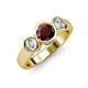 2 - Naava Red Garnet and Diamond Three Stone Engagement Ring 