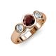 2 - Naava Red Garnet and Diamond Three Stone Engagement Ring 