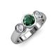 2 - Naava Emerald and Diamond Three Stone Engagement Ring 