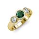 2 - Naava Emerald and Diamond Three Stone Engagement Ring 