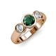2 - Naava Emerald and Diamond Three Stone Engagement Ring 