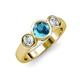2 - Naava London Blue Topaz and Diamond Three Stone Engagement Ring 