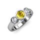 2 - Naava Yellow Sapphire and Diamond Three Stone Engagement Ring 