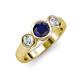 2 - Naava Blue Sapphire and Diamond Three Stone Engagement Ring 