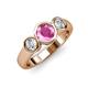 2 - Naava Pink Sapphire and Diamond Three Stone Engagement Ring 
