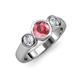 2 - Naava Pink Tourmaline and Diamond Three Stone Engagement Ring 