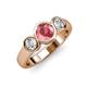 2 - Naava Pink Tourmaline and Diamond Three Stone Engagement Ring 