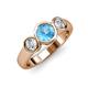 2 - Naava Blue Topaz and Diamond Three Stone Engagement Ring 