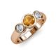 2 - Naava Citrine and Diamond Three Stone Engagement Ring 