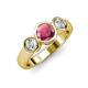 2 - Naava Rhodolite Garnet and Diamond Three Stone Engagement Ring 