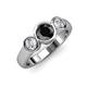2 - Naava Black and White Diamond Three Stone Engagement Ring 