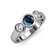 2 - Naava Blue and White Diamond Three Stone Engagement Ring 
