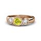 1 - Naava Yellow and White Diamond Three Stone Engagement Ring 
