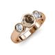 2 - Naava Smoky Quartz and Diamond Three Stone Engagement Ring 